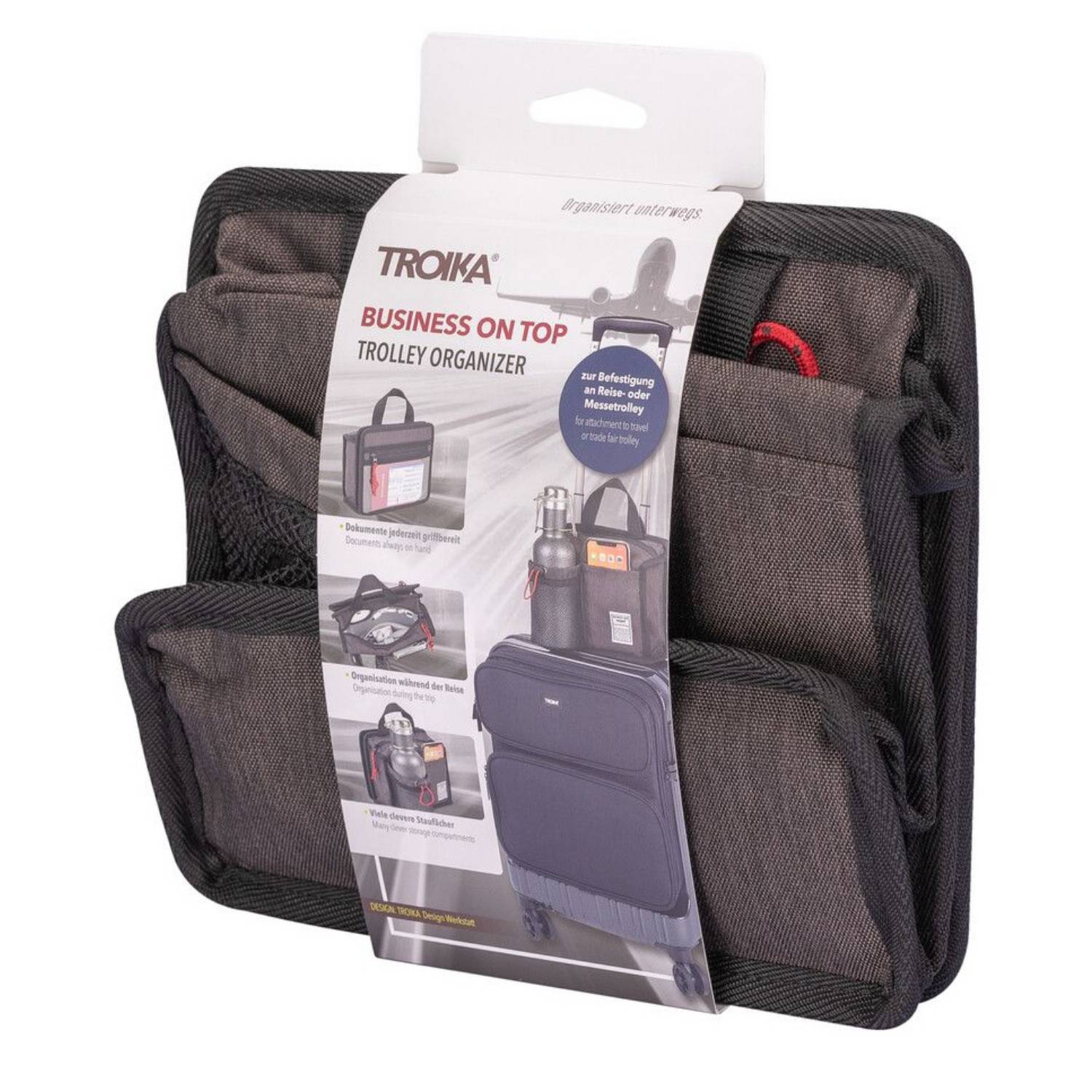 Troika BBG67/GY, Unisex, Trolley-Tasche, Reißverschluss, Schwarz, Grau, Einfarbig, Schwarz-0