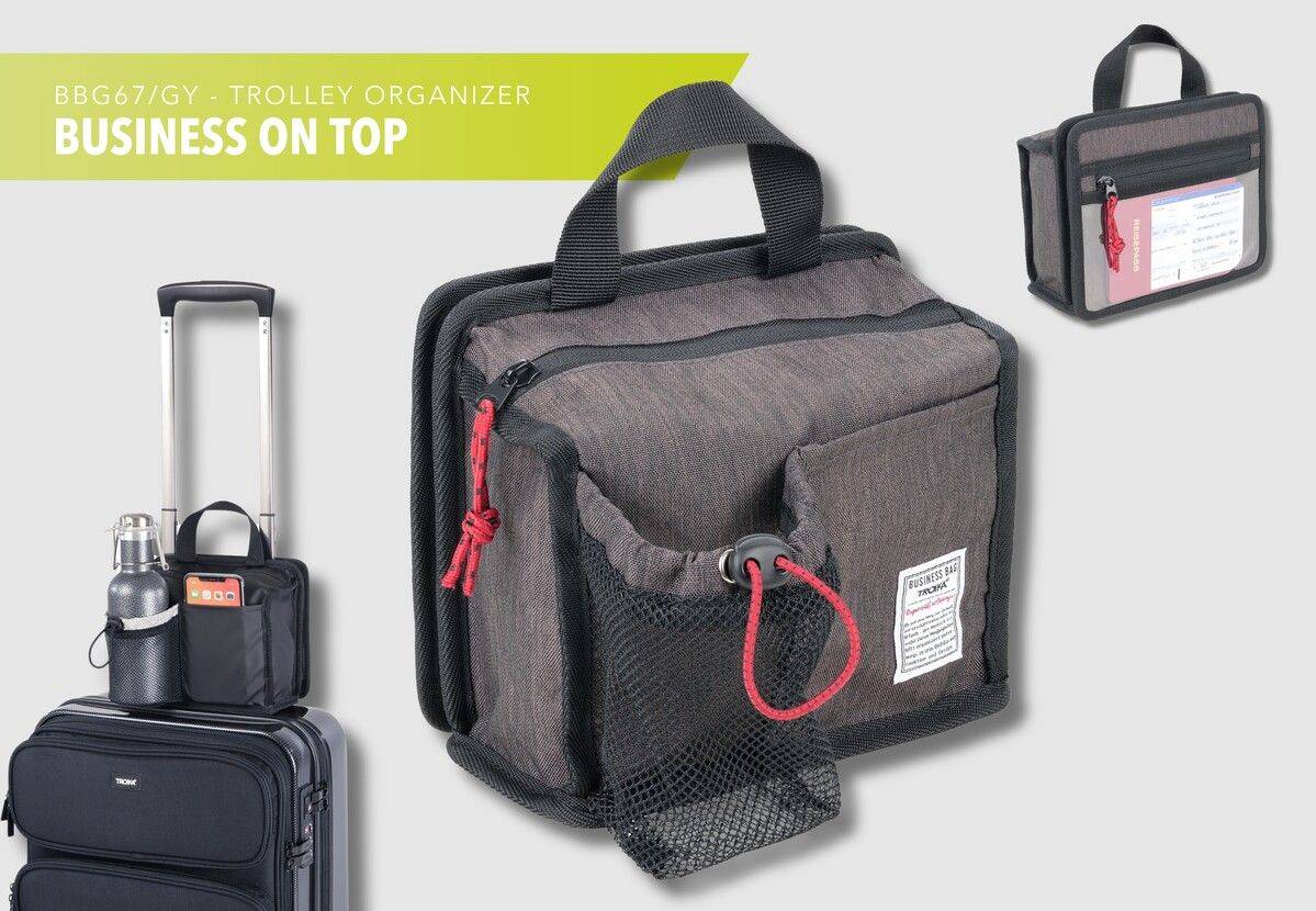 Troika BBG67/GY, Unisex, Trolley-Tasche, Reißverschluss, Schwarz, Grau, Einfarbig, Schwarz-2