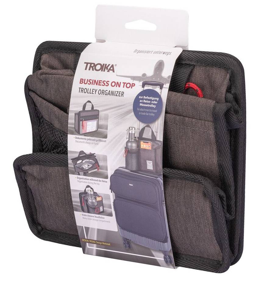 Troika BBG67/GY, Unisex, Trolley-Tasche, Reißverschluss, Schwarz, Grau, Einfarbig, Schwarz-4