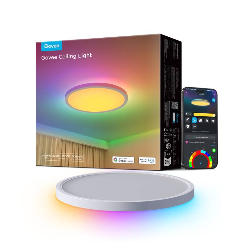 Govee 12inch RGBWW+ RGBIC Round Smart Ceiling Light-0
