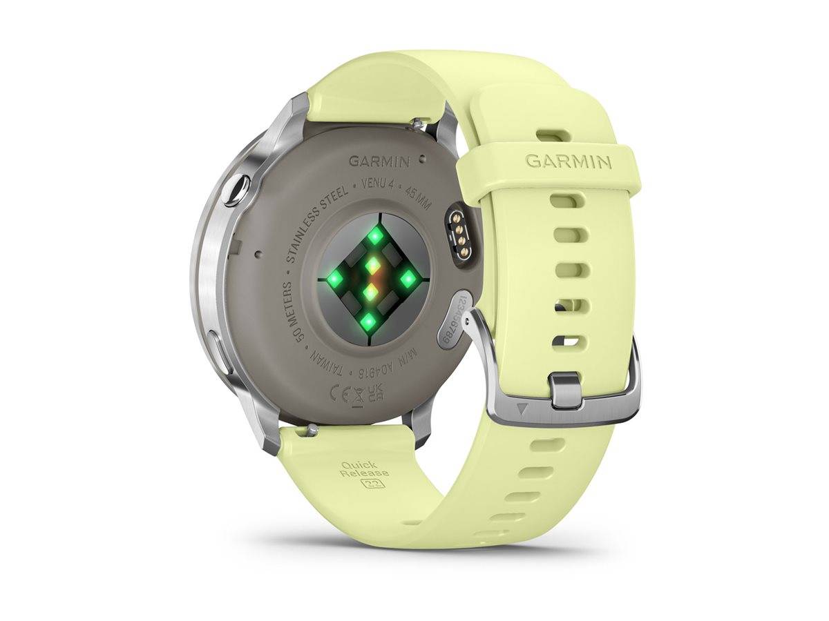 Venu 4 - 45 mm - silber - intelligente Uhr mit Band - Silikon - Zitronen - Handg-4
