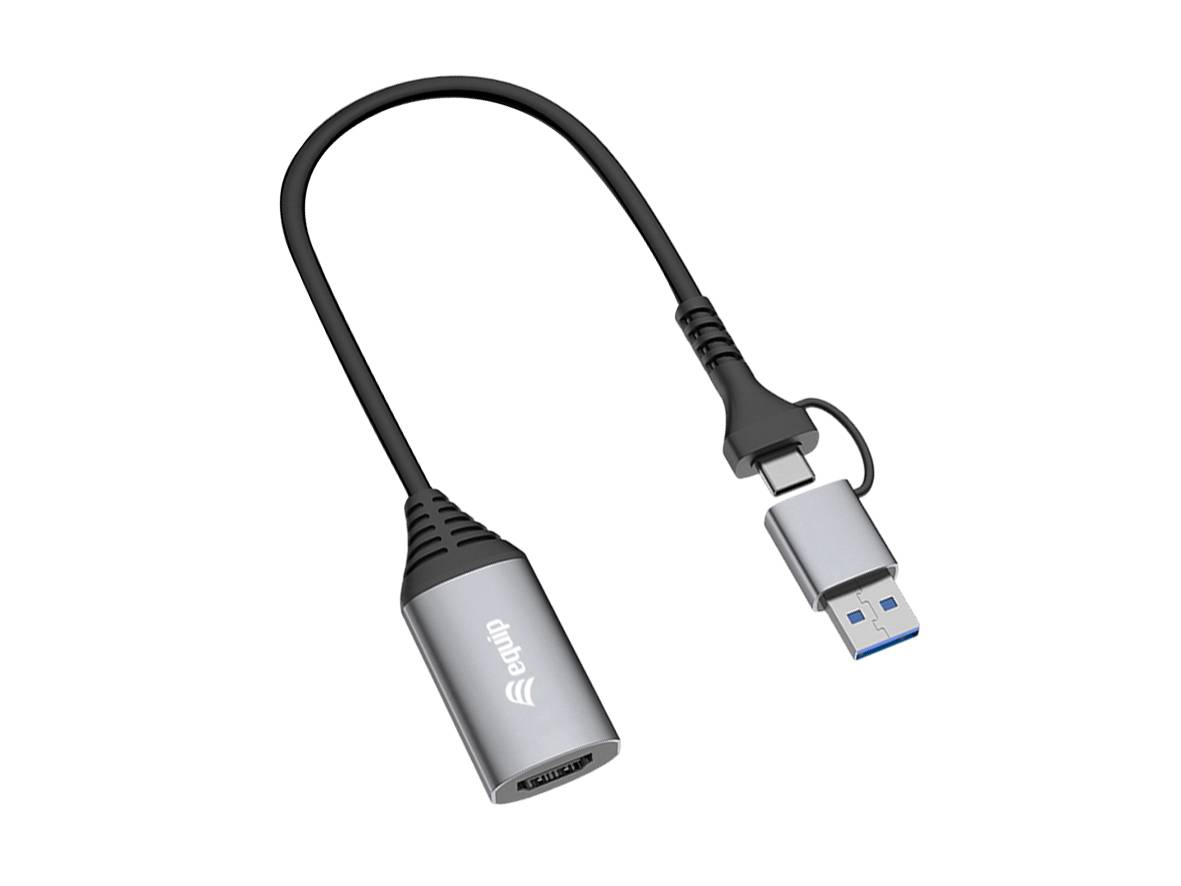 Equip USB-zu-HDMI-Adapter (USB-C + A), 1080P HD, USB Typ-A, USB Typ-C, HDMI-Ausgang, 1920 x 1080 Pixel-1