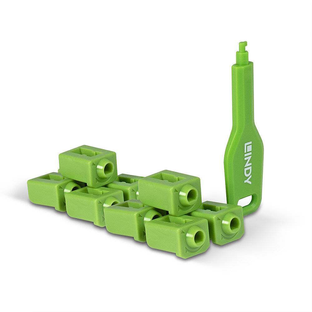LINDY 47912, SFP Port Locks Grün, x 10 + 1 Schlüssel-3