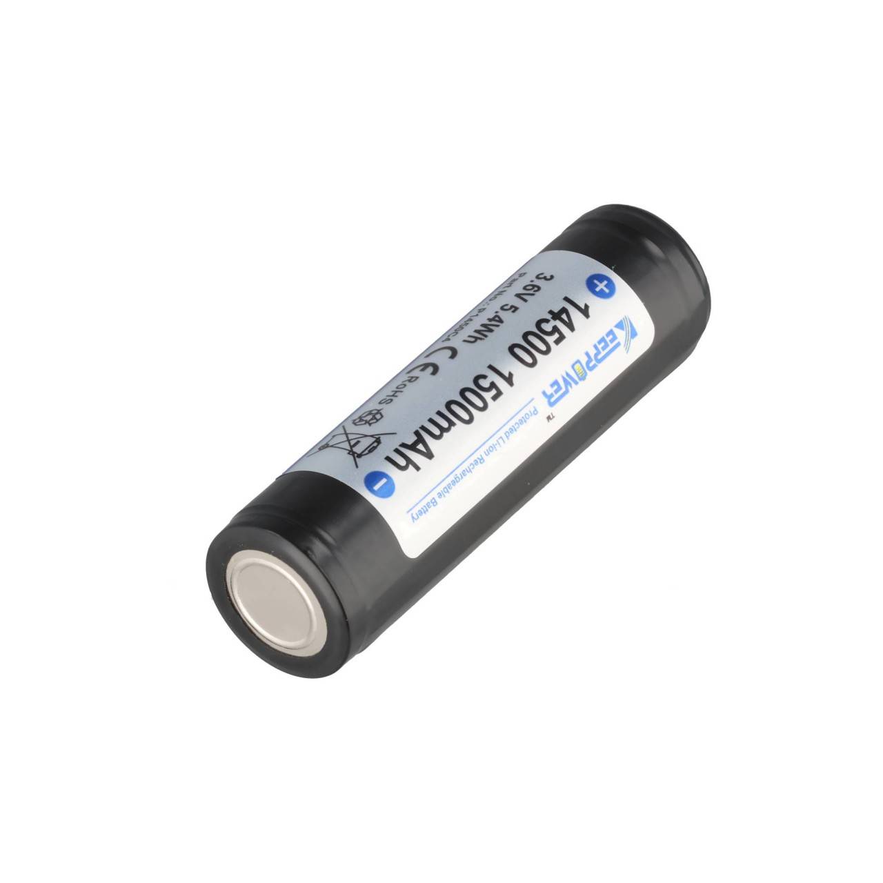 KEEPPOWER Li-Ionen-Akku 14650, 1500mAh, 3,6V bis 3,7V, mit PCB Schutzschaltung (Pluspol erhöht)-2