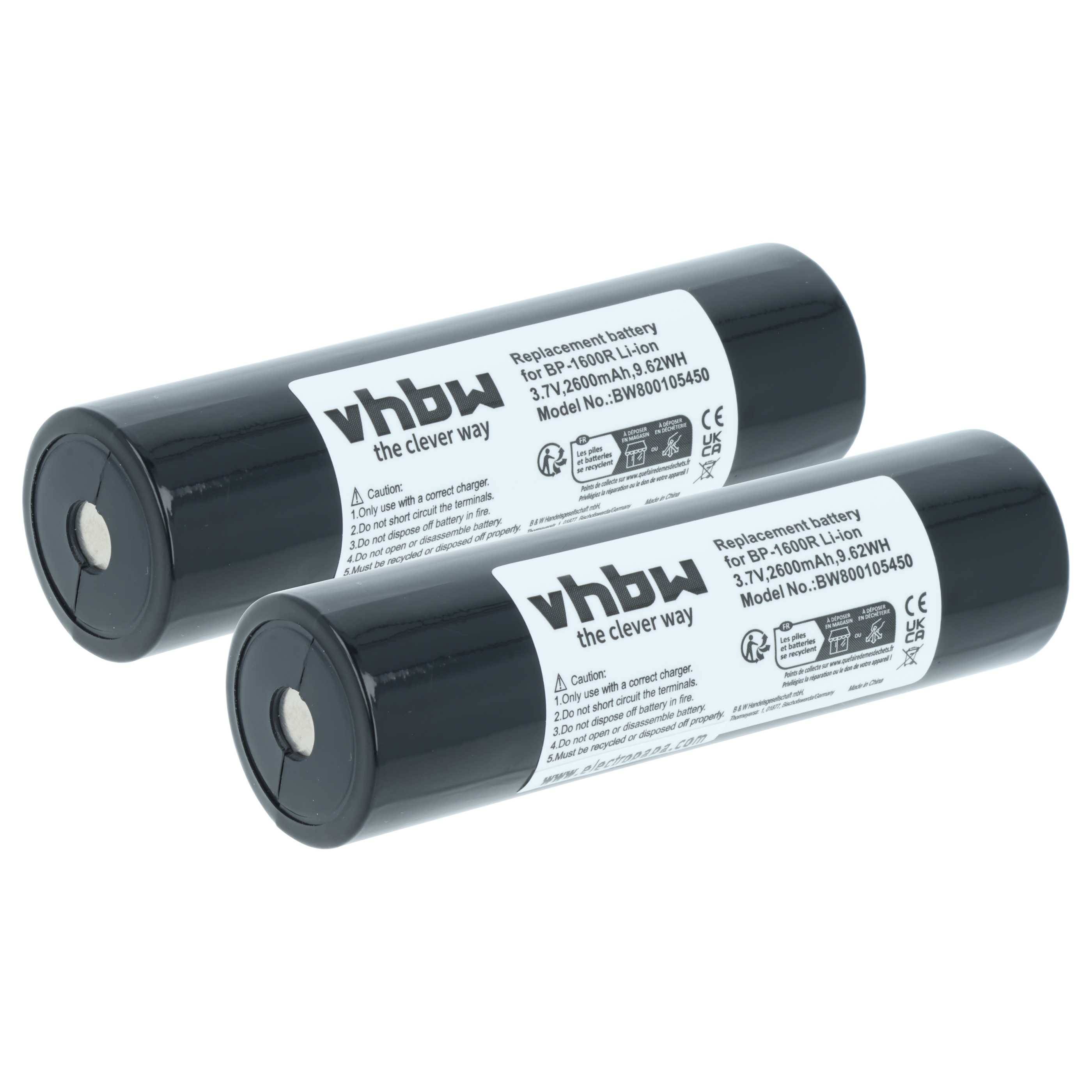 vhbw 2x Akku kompatibel mit Kyocera Samurai 2100G | KYOCERA 2100DG, Samuria 2100DG tragbaren Mini Disk DV (2600 mAh, 3,7-0