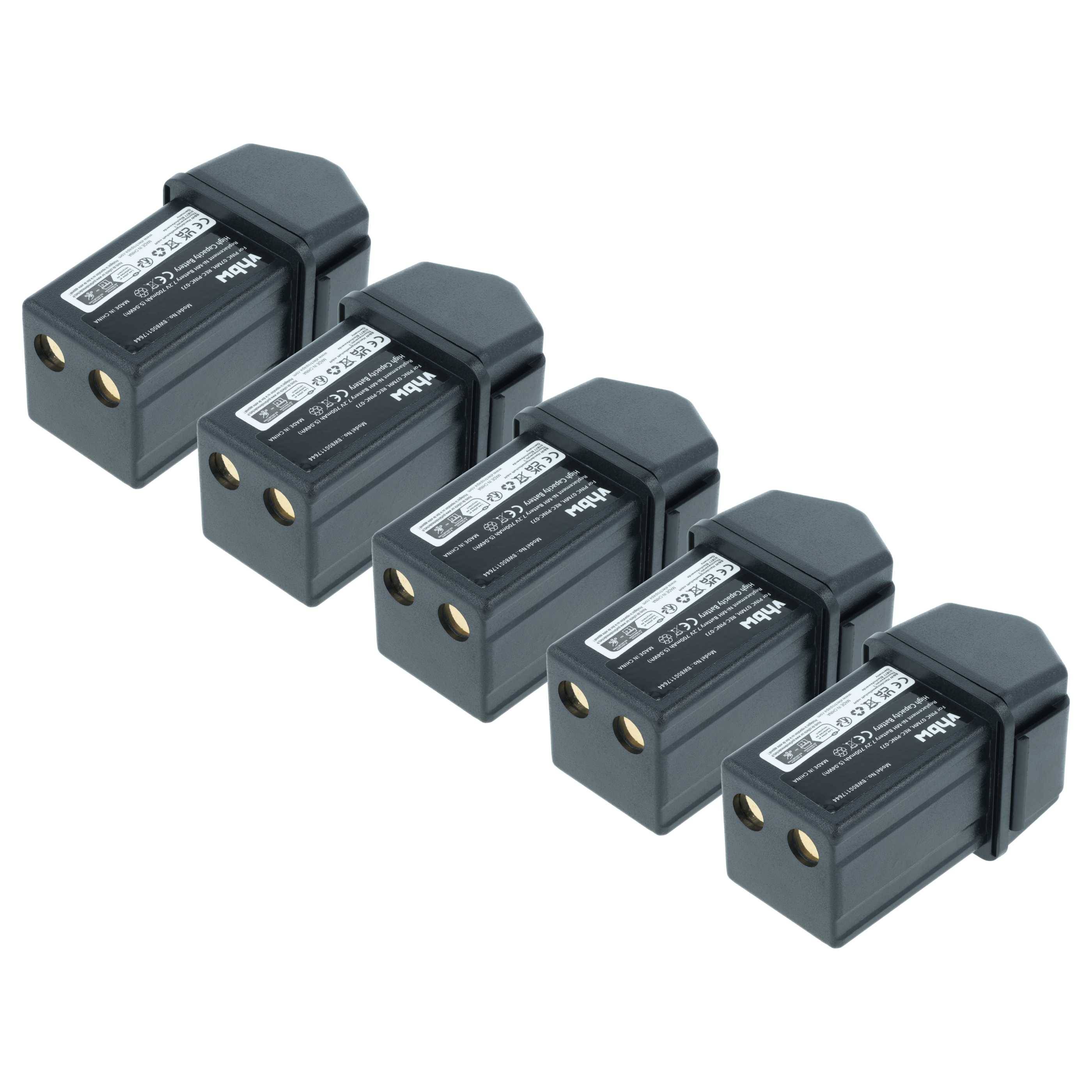 vhbw 5x Akku kompatibel mit Elca TECHNO-M | GENIO-P Fernbedienung Remote Control (700 mAh, 7,2 V, NiMH)-0