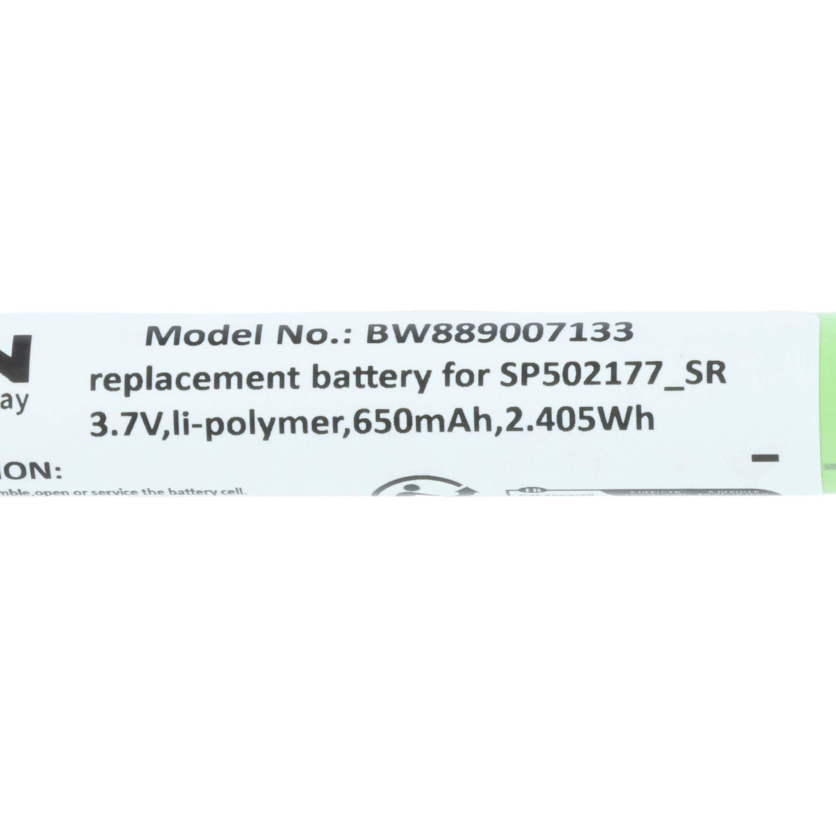 vhbw 2x Akku kompatibel mit Ledlenser P4R Core Taschenlampe Kopflampe (650 mAh, 3,7 V, Li-Polymer)-3