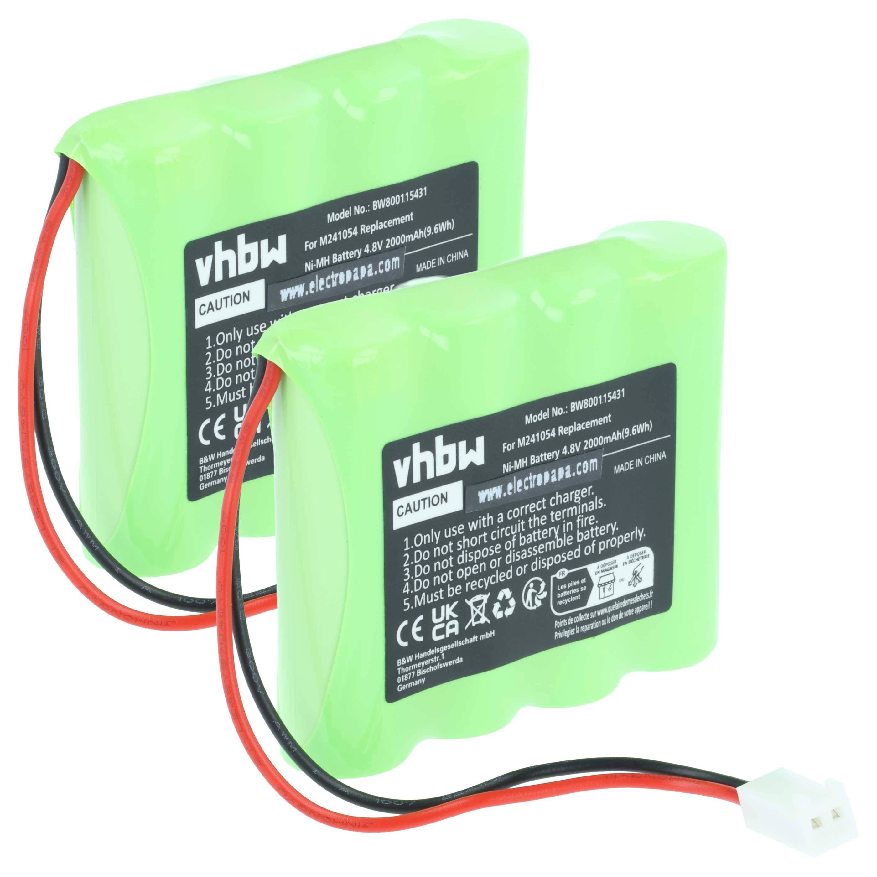 vhbw 2x Akku Ersatz für Teleradio M241054 | für Industrie-Funkfernsteuerung Fernbedienung (2000 mAh, 4,8 V, NiMH)-0