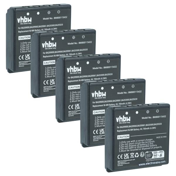 vhbw 5x Akku Ersatz für HBC BA206000 | BA203000, BA205030, 005-01-00615 für Industrie-Funkfernsteuerung Fernbedienung