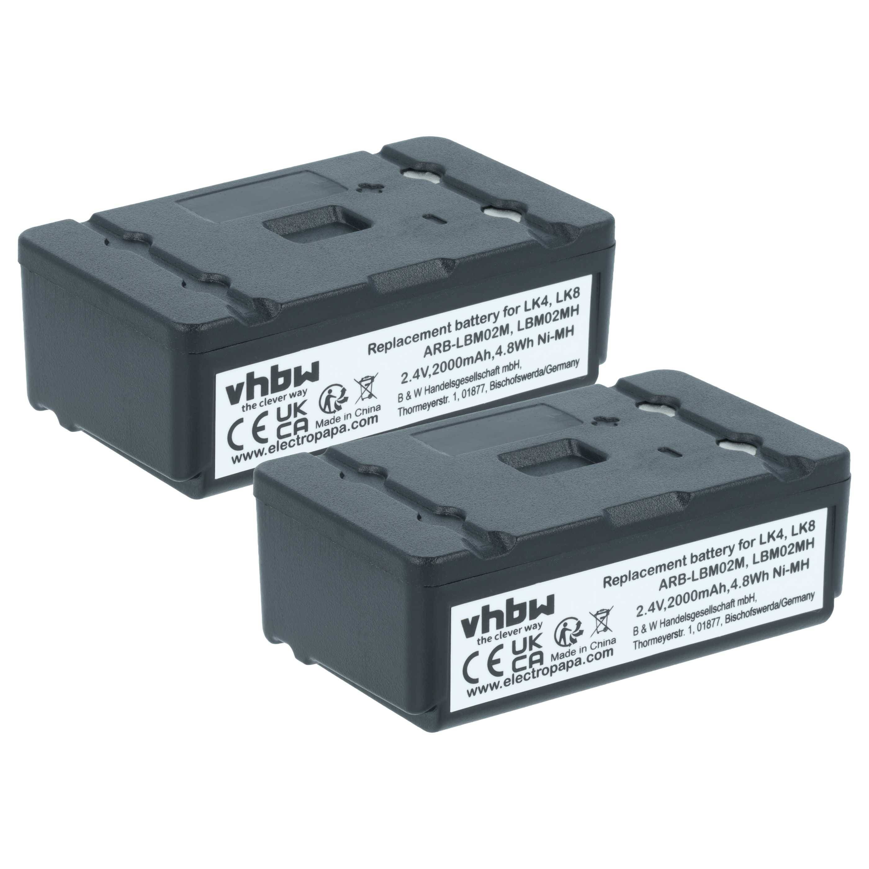 vhbw 2x Akku Ersatz für Autec ARB-LBM02M | LBM02MH für Fernbedienung Remote Control (2000 mAh, 2,4 V, NiMH)-0