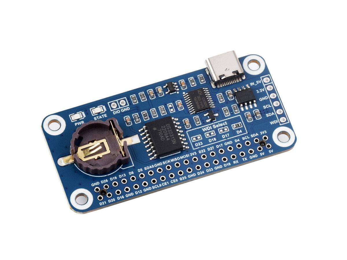 WaveShare RTC WatchDog HAT (B) for Raspberry Pi with DS3231SN RTC Chip-0