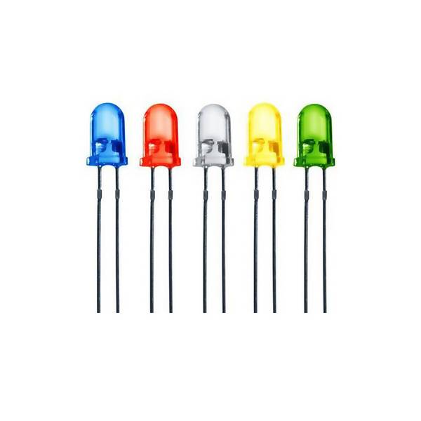 50x Leuchtdioden 5 Farbe (weiß rot grün blau gelb) Emitting 5mm Leuchtdioden