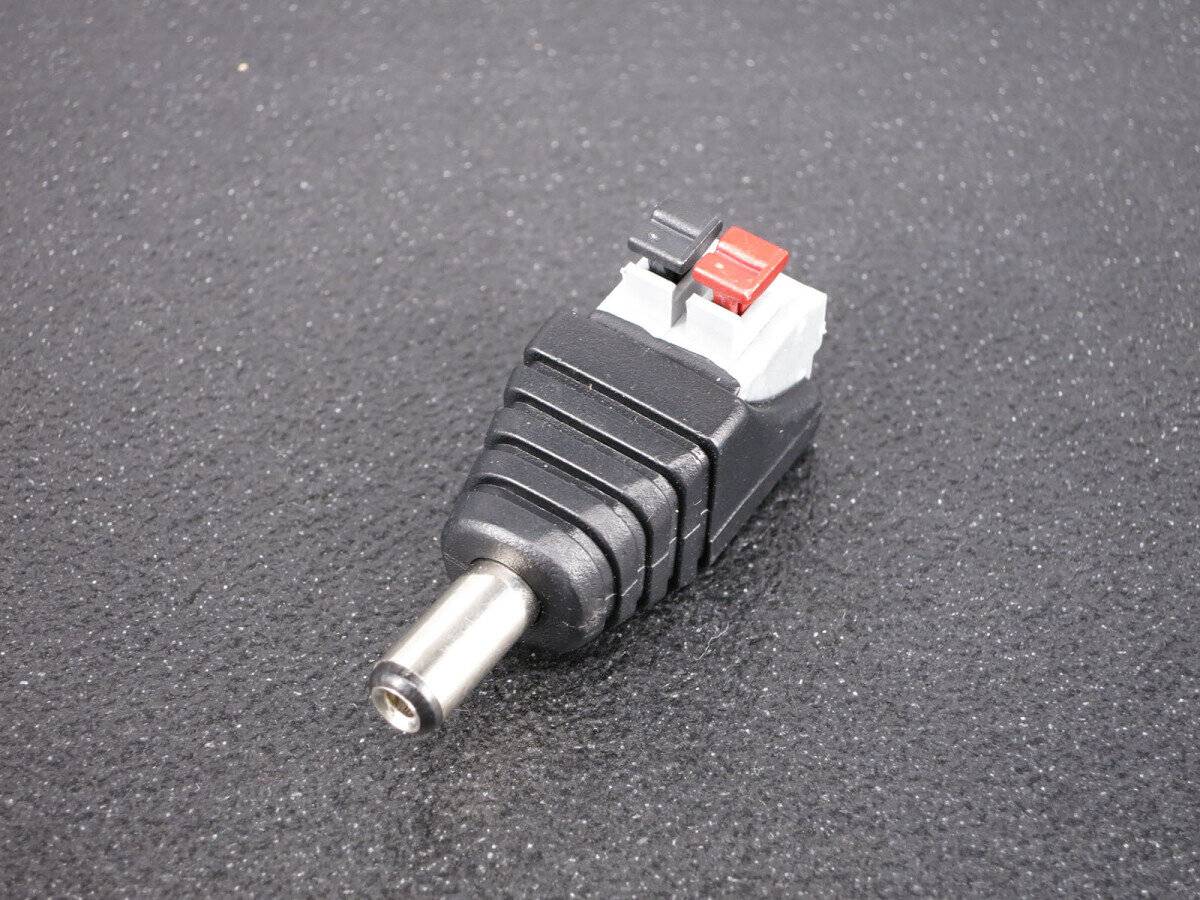 Male Anschlussadapter Adapter DC Stecker - Terminalblock mit Drucktasten 2 Pin schraubenlos-0