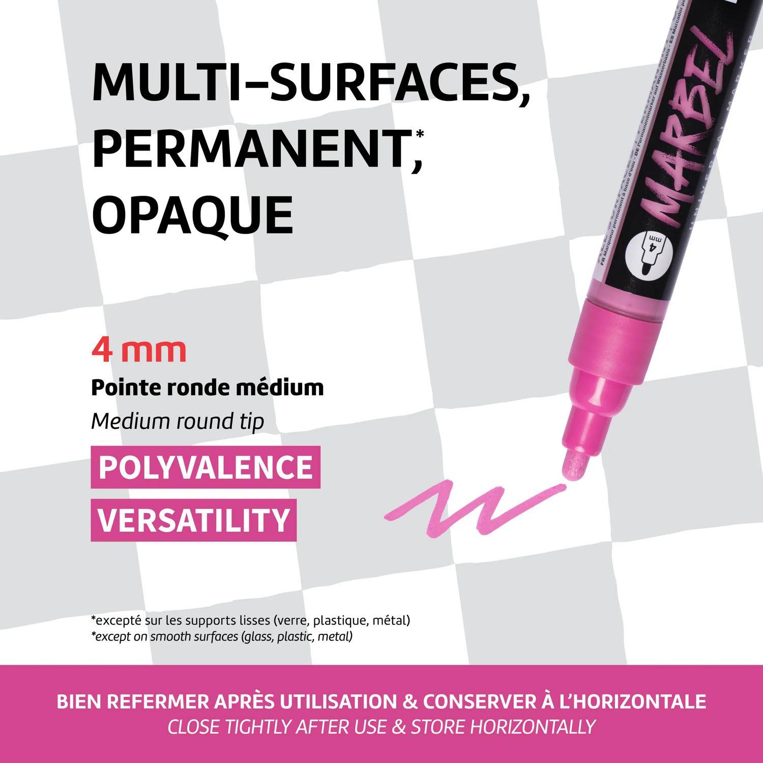 Darwi Set 6 Universalmarkern Acrylfarben, Rund 4mm, Pastellfarben DA0226004K02C-3