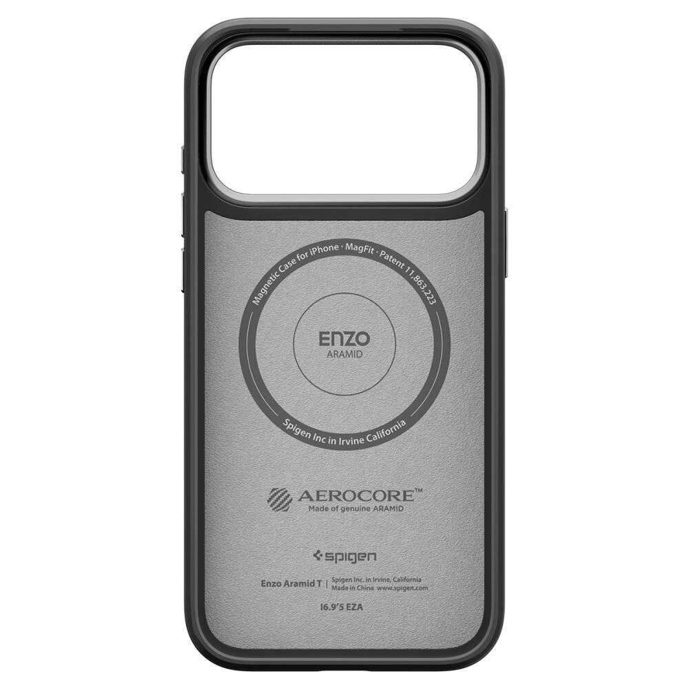 Spigen Enzo Aramid "T" MagSafe Case für iPhone 17 Pro - Schwarz und Silber-2