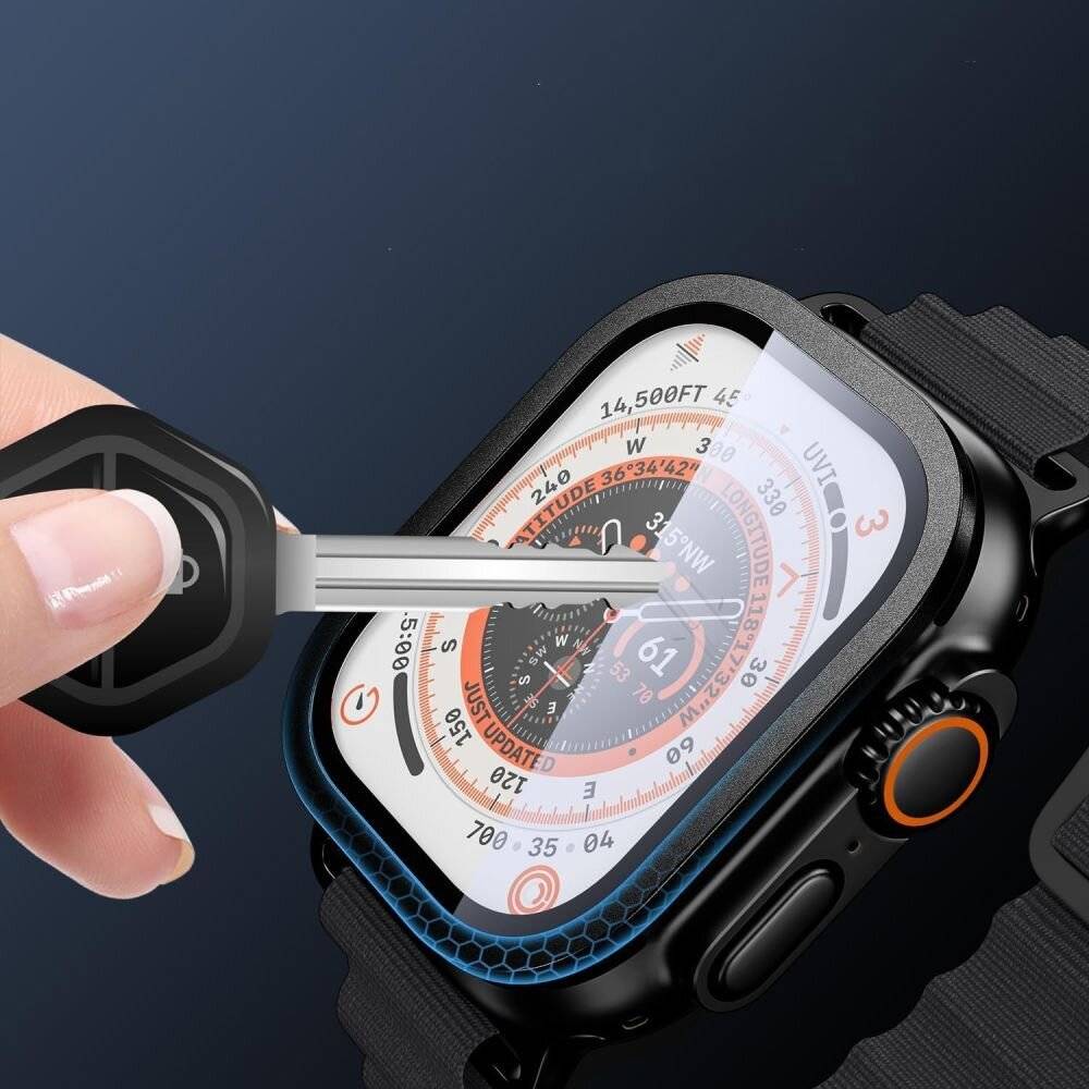 Tech-Protect 2er-Pack Schutzglas für Apple Watch Ultra 49 mm – Silber und Schwarz-2