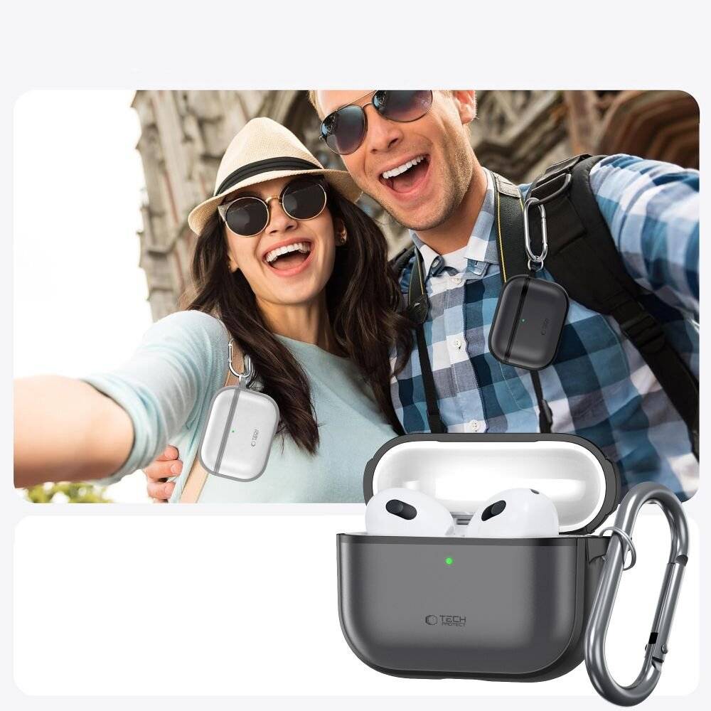 Tech-Protect Silikonhülle für AirPods Pro 3 – Mattschwarz-1
