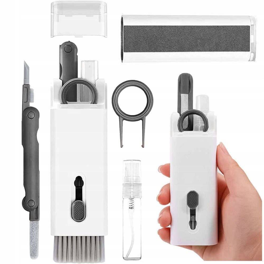 Multifunktionales 7in1-Reinigungsset für Kopfhörer und Tastatur – Grau