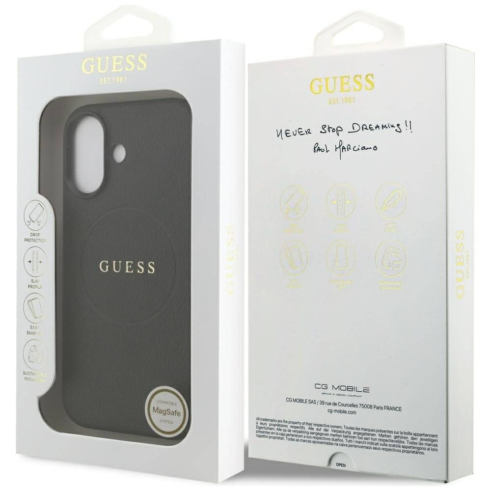 Guess Grained Ring MagSafe Hülle iPhone 17 - Schwarz-2