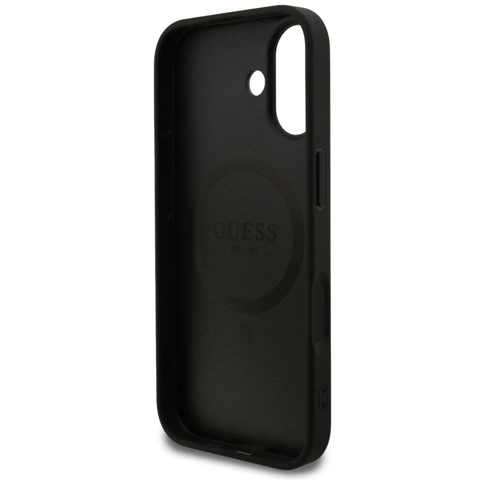 Guess Grained Ring MagSafe Hülle iPhone 17 - Schwarz-3