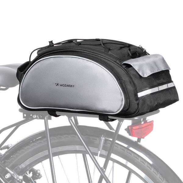 Wozinsky Fahrrad-Gepäcktasche Schultergurt, 13 l, Schwarz WBB1BK