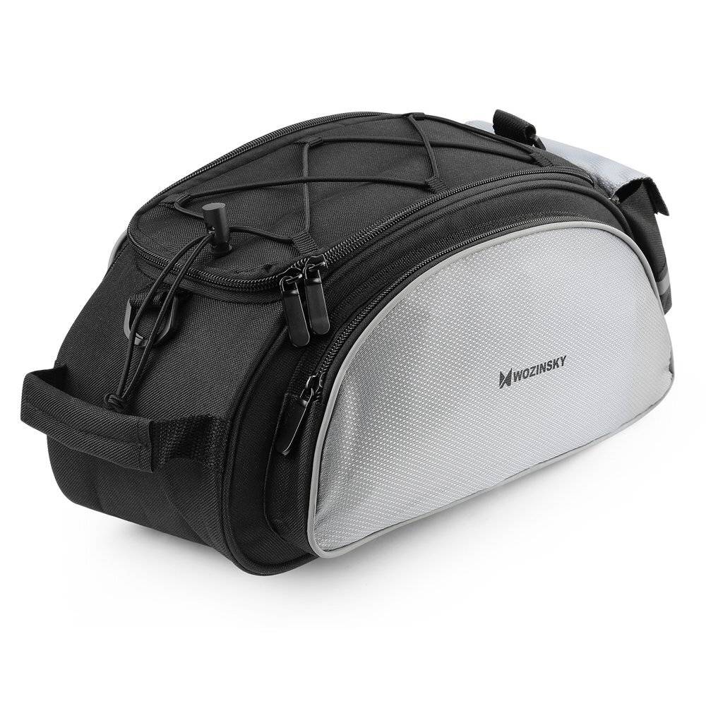 Wozinsky Fahrrad-Gepäcktasche Schultergurt, 13 l, Schwarz WBB1BK-3