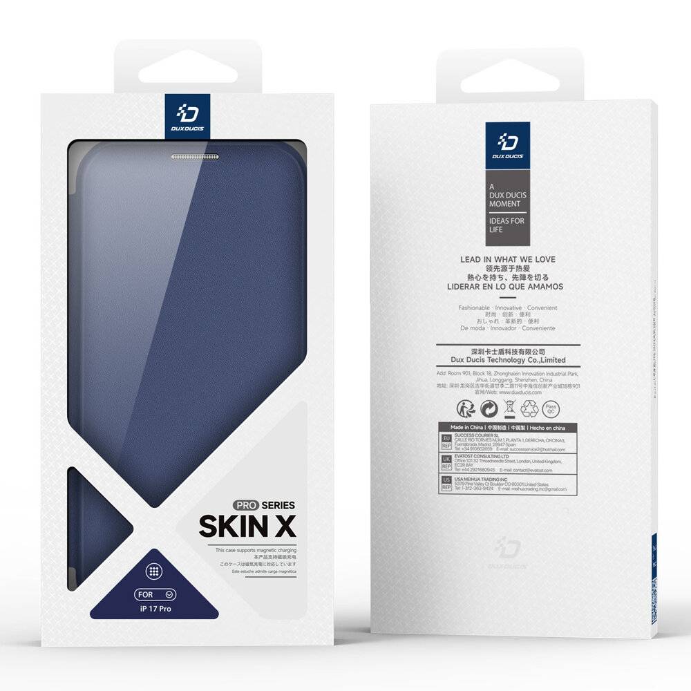 Dux Ducis Skin X Pro iPhone 17 Pro Hülle mit Wallet, MagSafe kompatibel - Blau-1