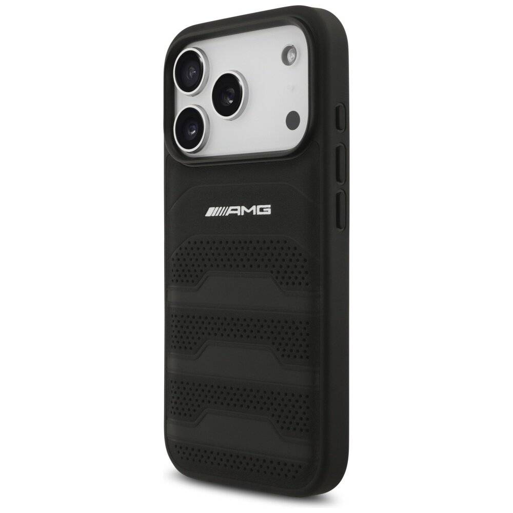 AMG Lederhülle mit geprägtem Linien-Logo für iPhone 17 Pro – Schwarz-2