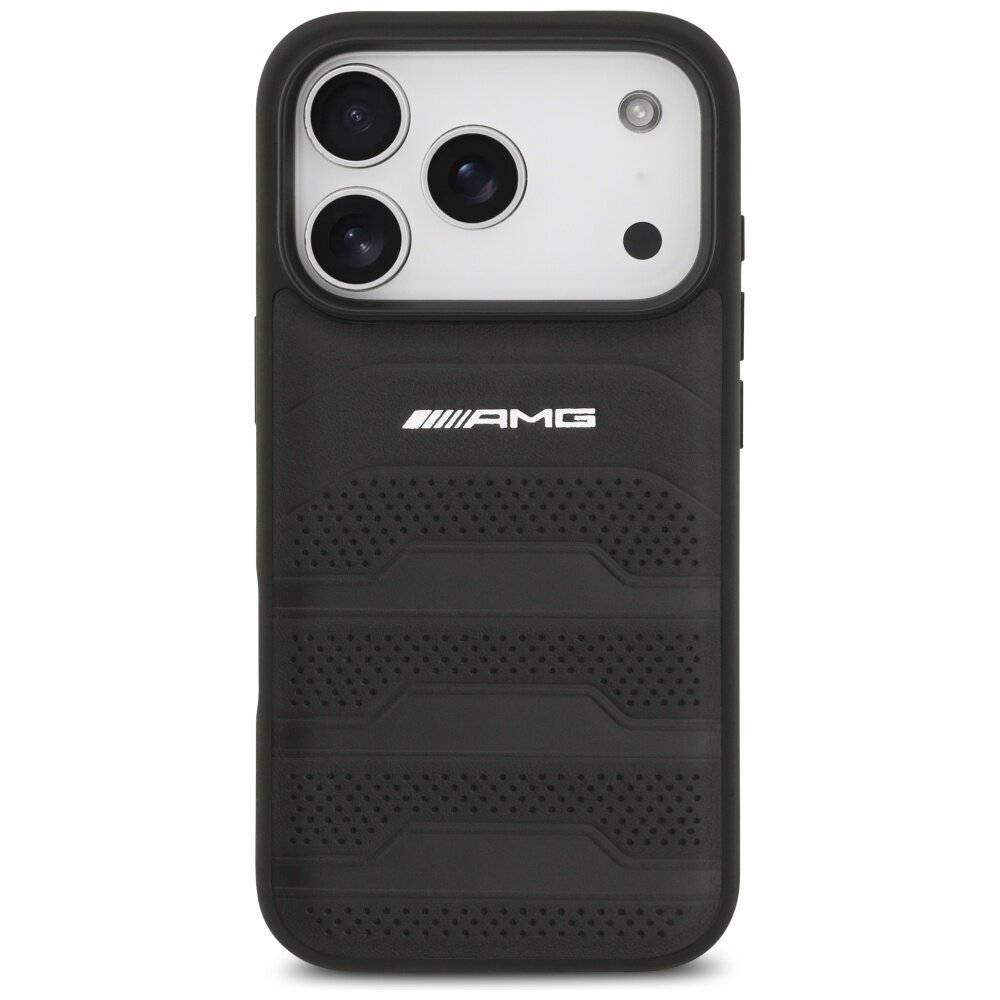 AMG Lederhülle mit geprägtem Linien-Logo für iPhone 17 Pro – Schwarz-3