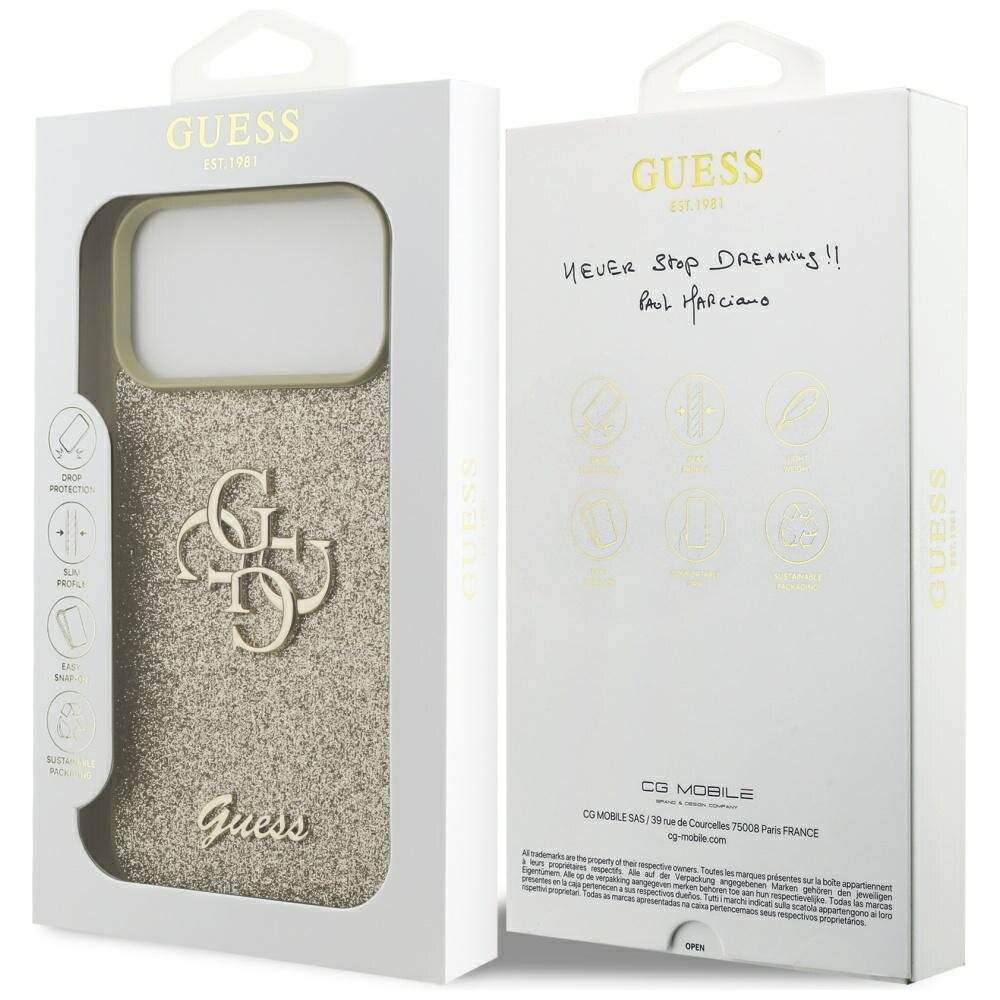 Guess Fixed Glitter Big 4G Hülle für iPhone 17 Pro Max - Gold-1