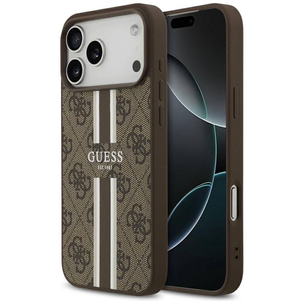 Guess 4G MagSafe-Hülle Printstreifen iPhone 17 Pro Max – braun-0