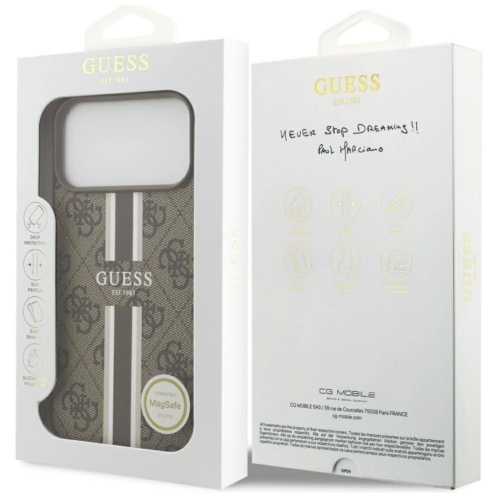 Guess 4G MagSafe-Hülle Printstreifen iPhone 17 Pro Max – braun-1