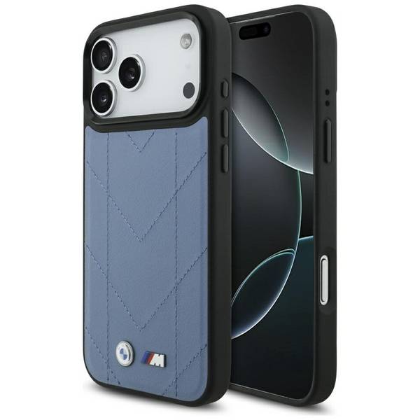BMW M Quilted Logo MagSafe Case iPhone 17 Pro Max – Blau