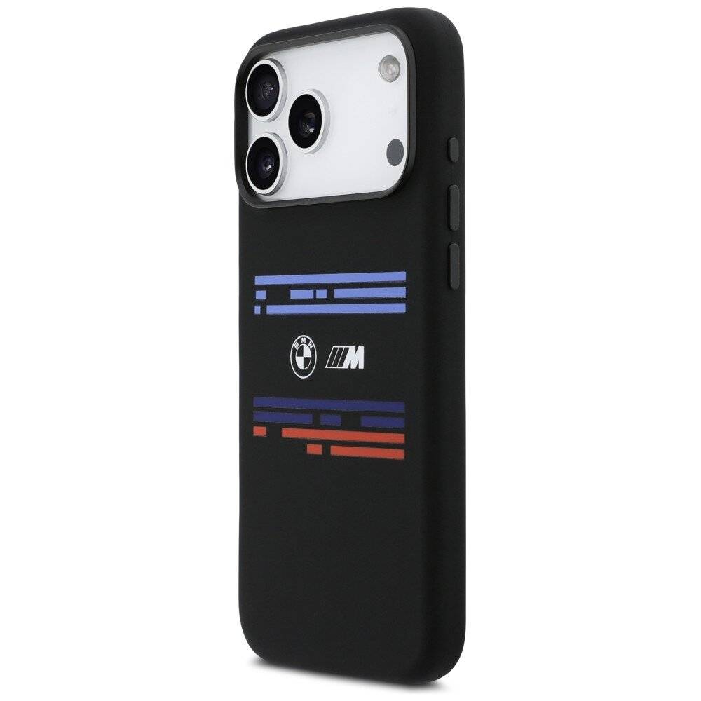 BMW M Silikonhülle mit horizontaler Linie und MagSafe-Funktion für iPhone 17 Pro Max – Schwarz-2