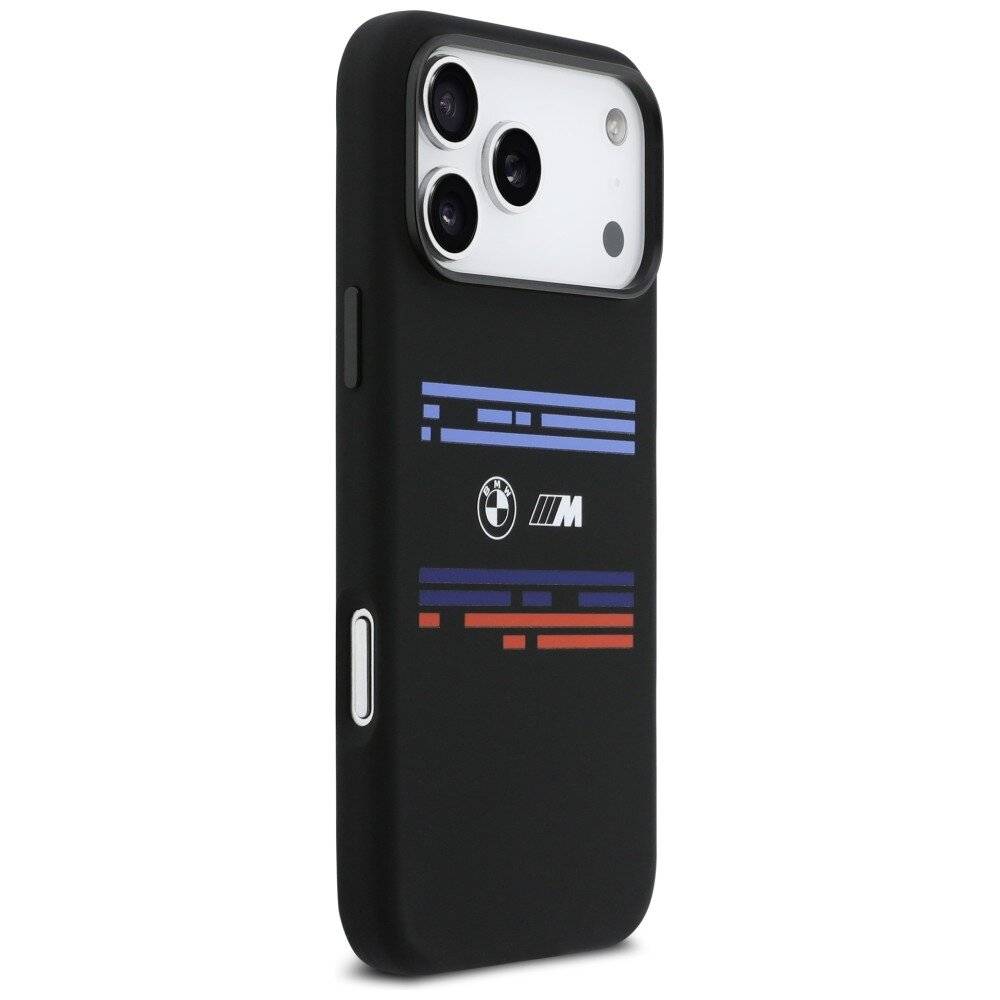 BMW M Silikonhülle mit horizontaler Linie und MagSafe-Funktion für iPhone 17 Pro Max – Schwarz-4