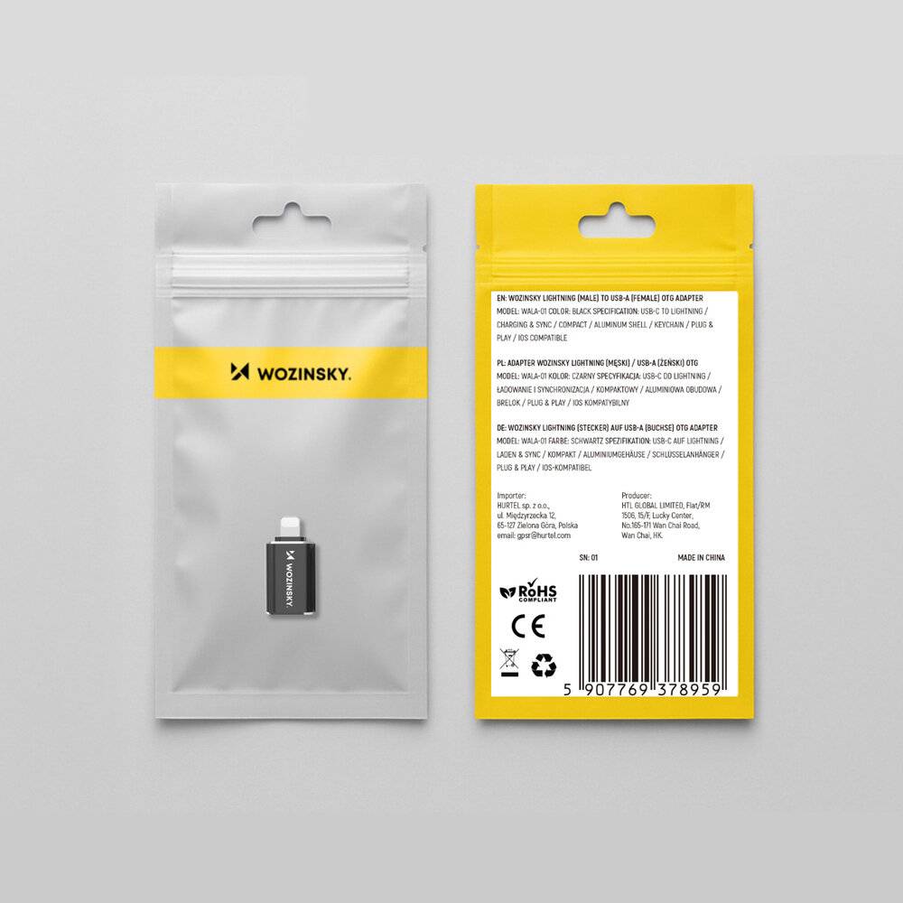 Wozinsky WALA-01 Lightning auf USB-A OTG Adapter - Schwarz-1