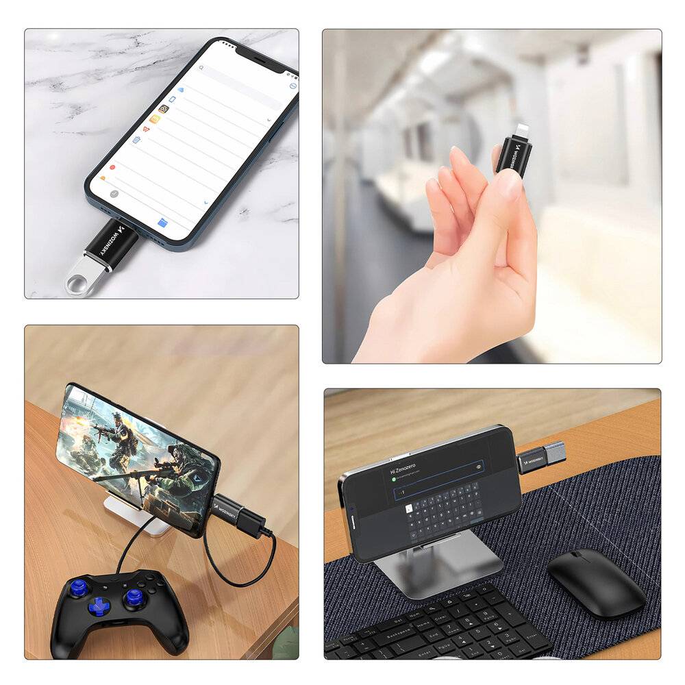 Wozinsky WALA-01 Lightning auf USB-A OTG Adapter - Schwarz-2