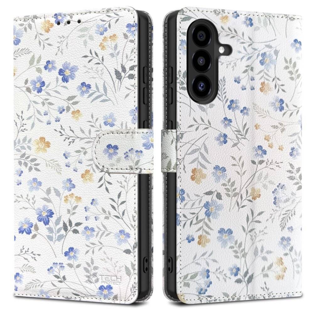 Tech-Protect Wallet Case für Samsung Galaxy A26 5G / A17 4G / 5G – Gänseblümchen mit Blättern-0
