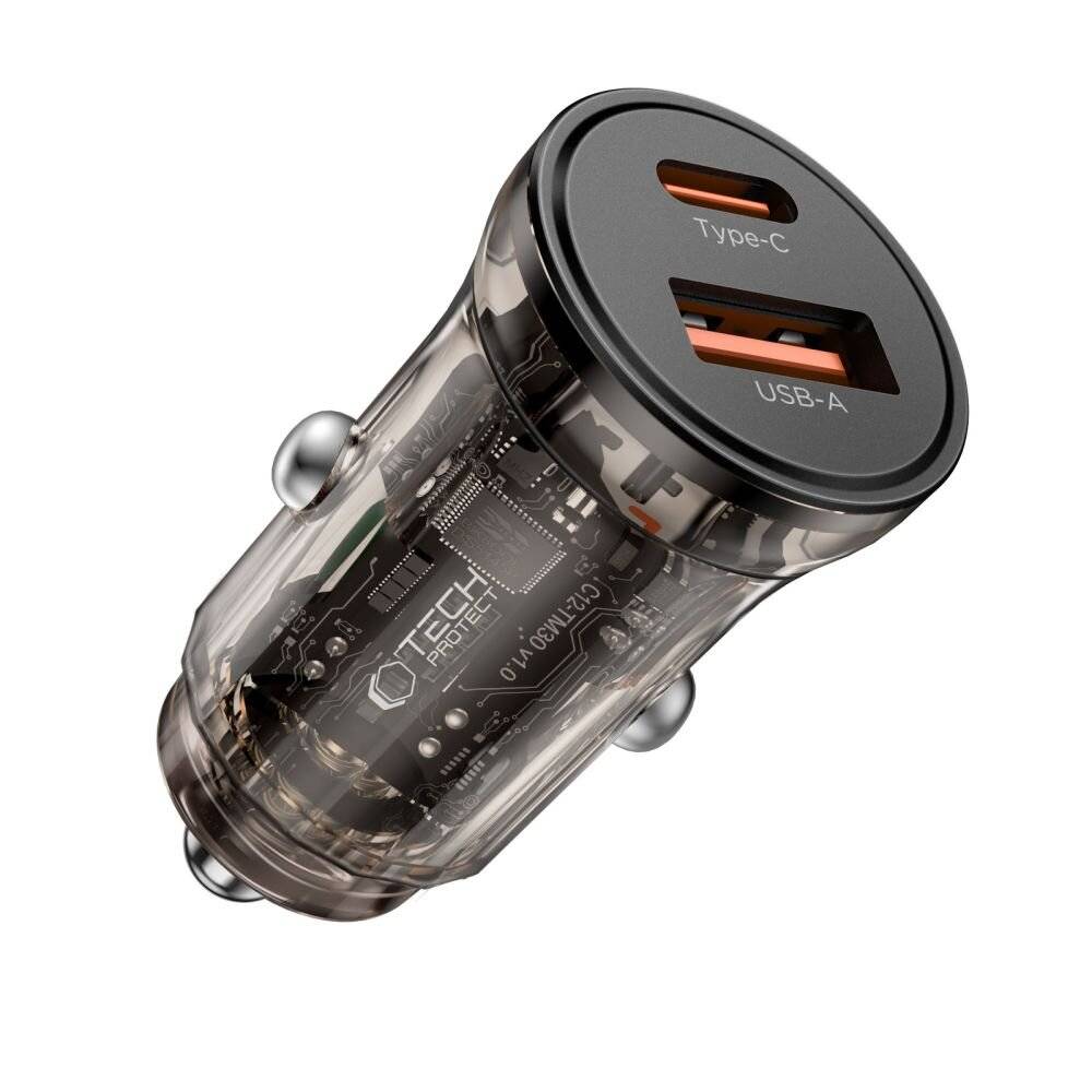 Preisbild für Tech-Protect CC01 30W 2-Port USB-A / USB-C Kfz-Ladegerät – Schwarz