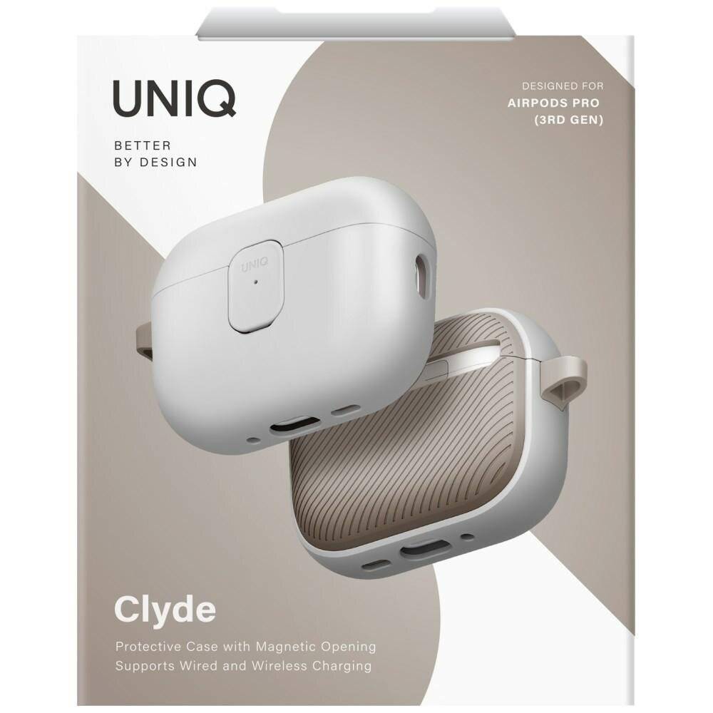 Uniq Clyde Hülle für AirPods Pro 3. Generation – Grau-Beige-4