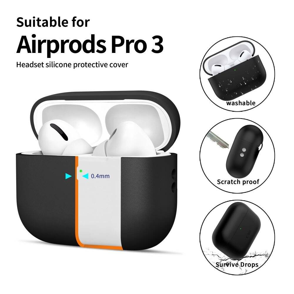 Tech-Protect Silikonhülle für AirPods Pro 3 – Schwarz-4