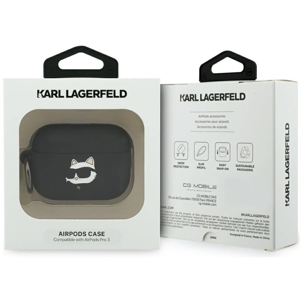 Symbolbild für Karl Lagerfeld Silikonhülle mit Choupette-Kopf (3D) für AirPods Pro 3 – Schwarz