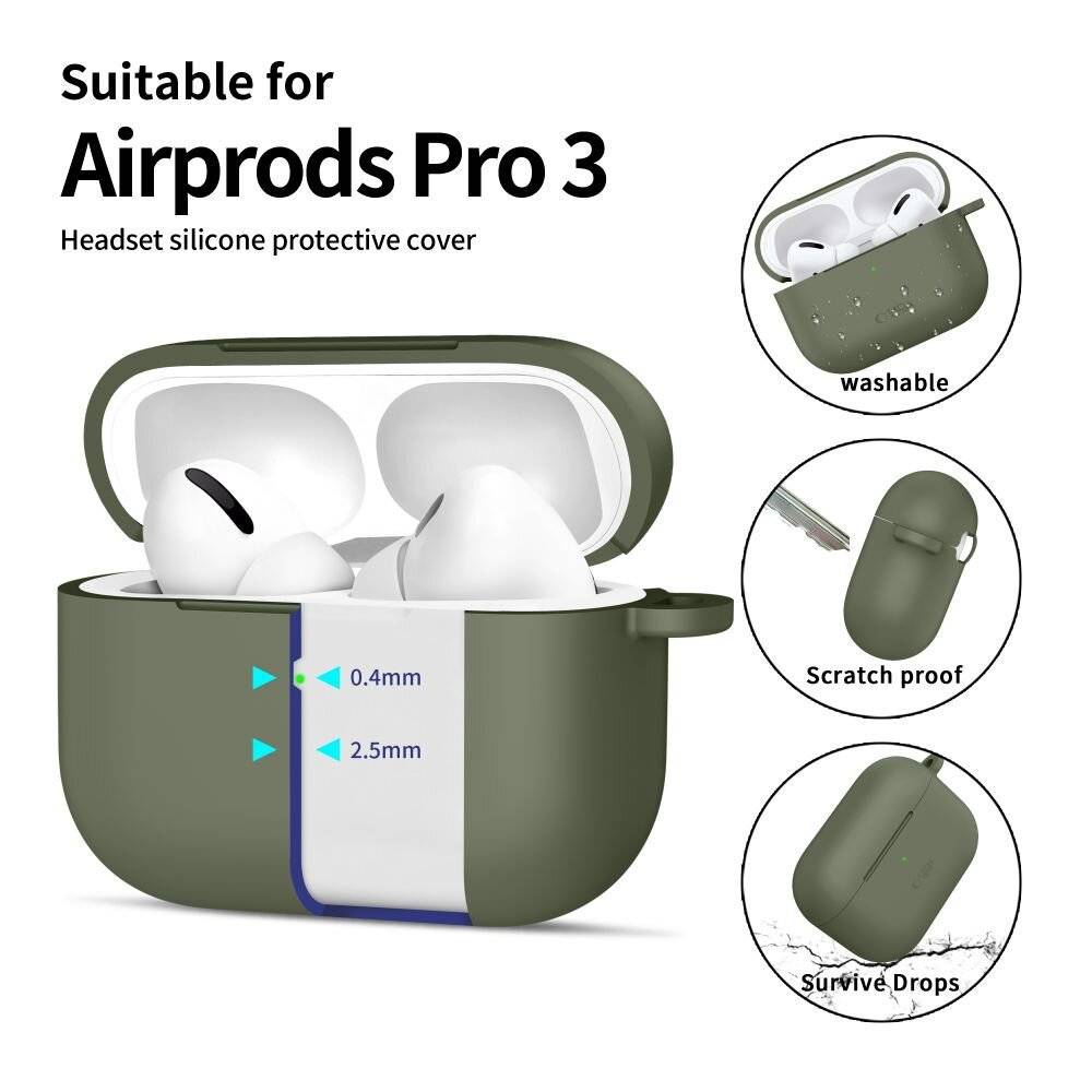 Tech-Protect Silikon-Hakenhülle für AirPods Pro – Olivgrün-4