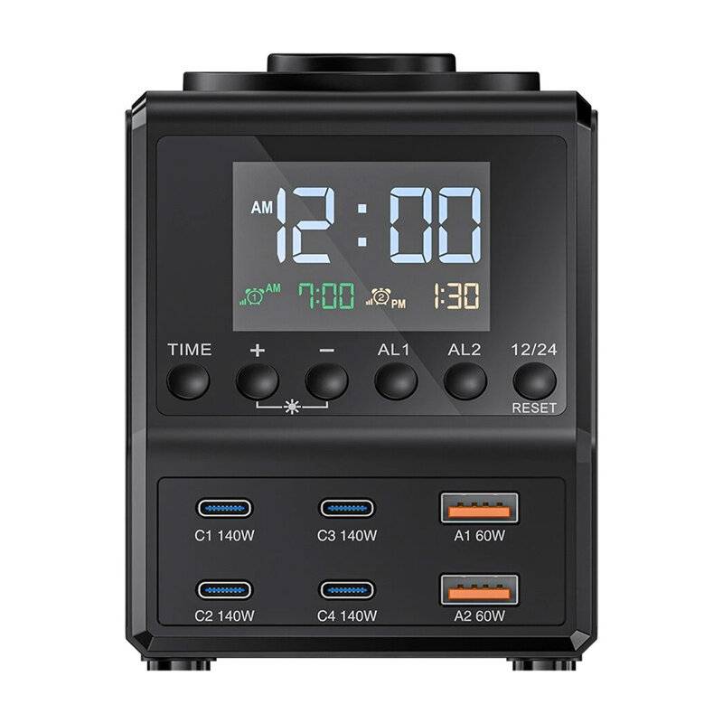 Preisbild für Blitzwolf BW-FW10 Wecker mit Ladegerät 2xUSB-A, 4xUSB-C, 240 W