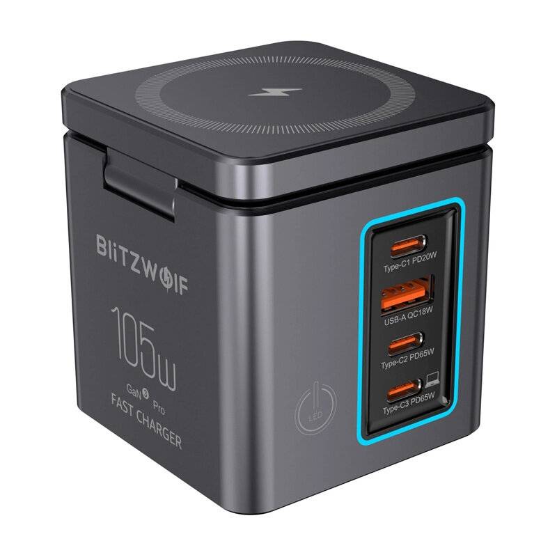 Blitzwolf BW-i113 GaN, USB-A, 3xUSB-C, 105 W Netzladegerät-0