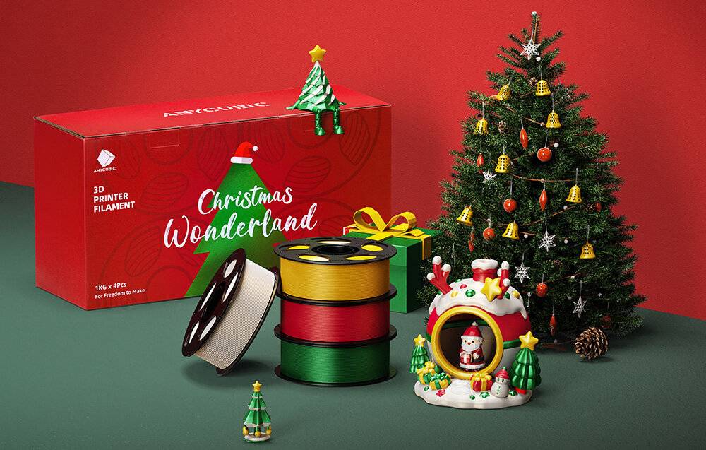 Weihnachts-PLA-Filamentset von Anycubic (4 Stück).-1