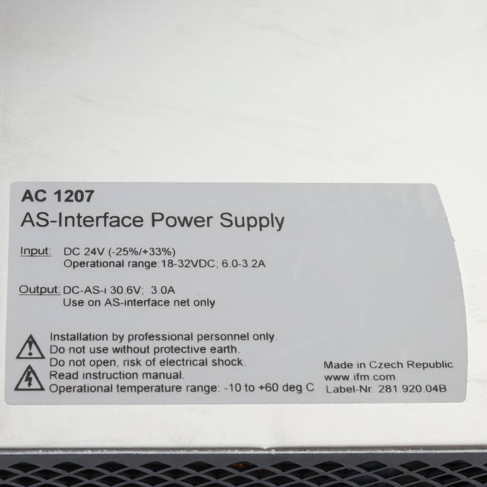 ifm AS-Interface Power Supply AC1207 OVP-1