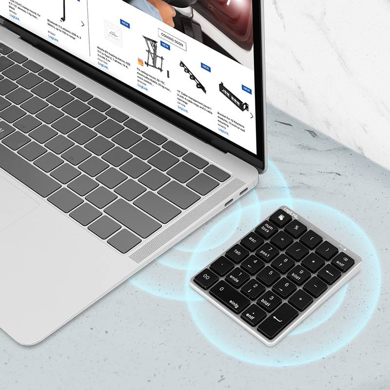 LogiLink BT 5.0 Nummernblock, 28 Tasten, kabellos, grau-3