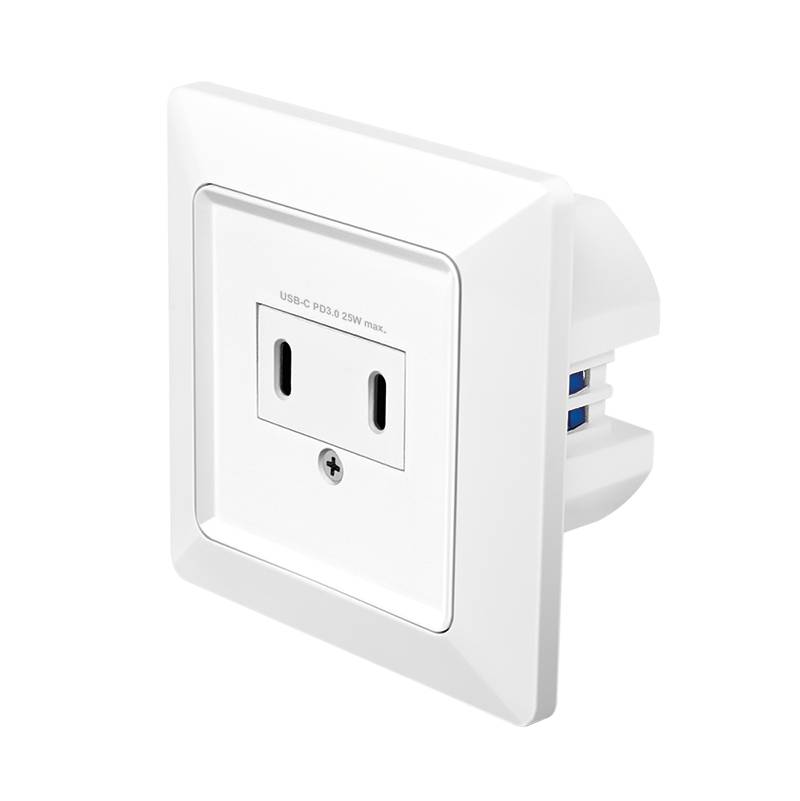 Logilink Wall outlet with 2-port USB-C charger, 25W PD Kabel & Adapter-5