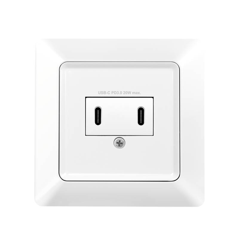 Logilink Wall outlet with 2-port USB-C charger, 25W PD Kabel & Adapter-1